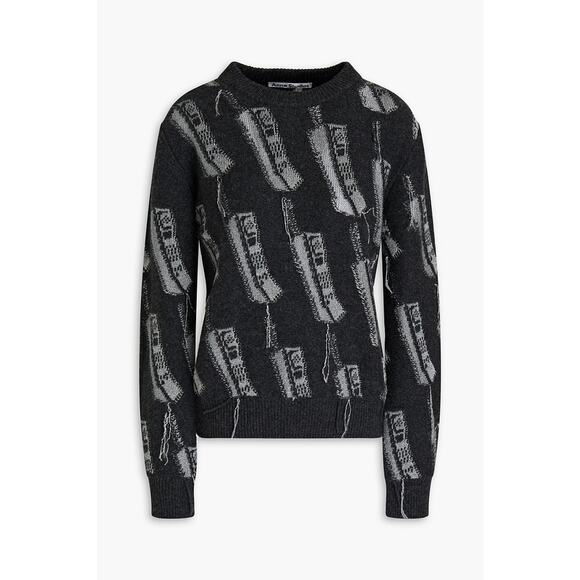 Acne Studios 'Metallic' Black Fil Coup� Wool Sweater Size S - Picture 1 of 5